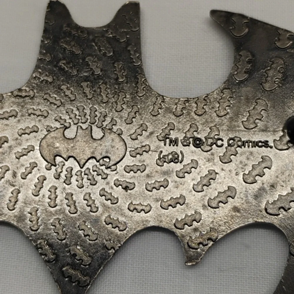 Vintage‎ GTO DC Comics BATMAN Silver Chrome Tone Superhero Gothic Belt Buckle